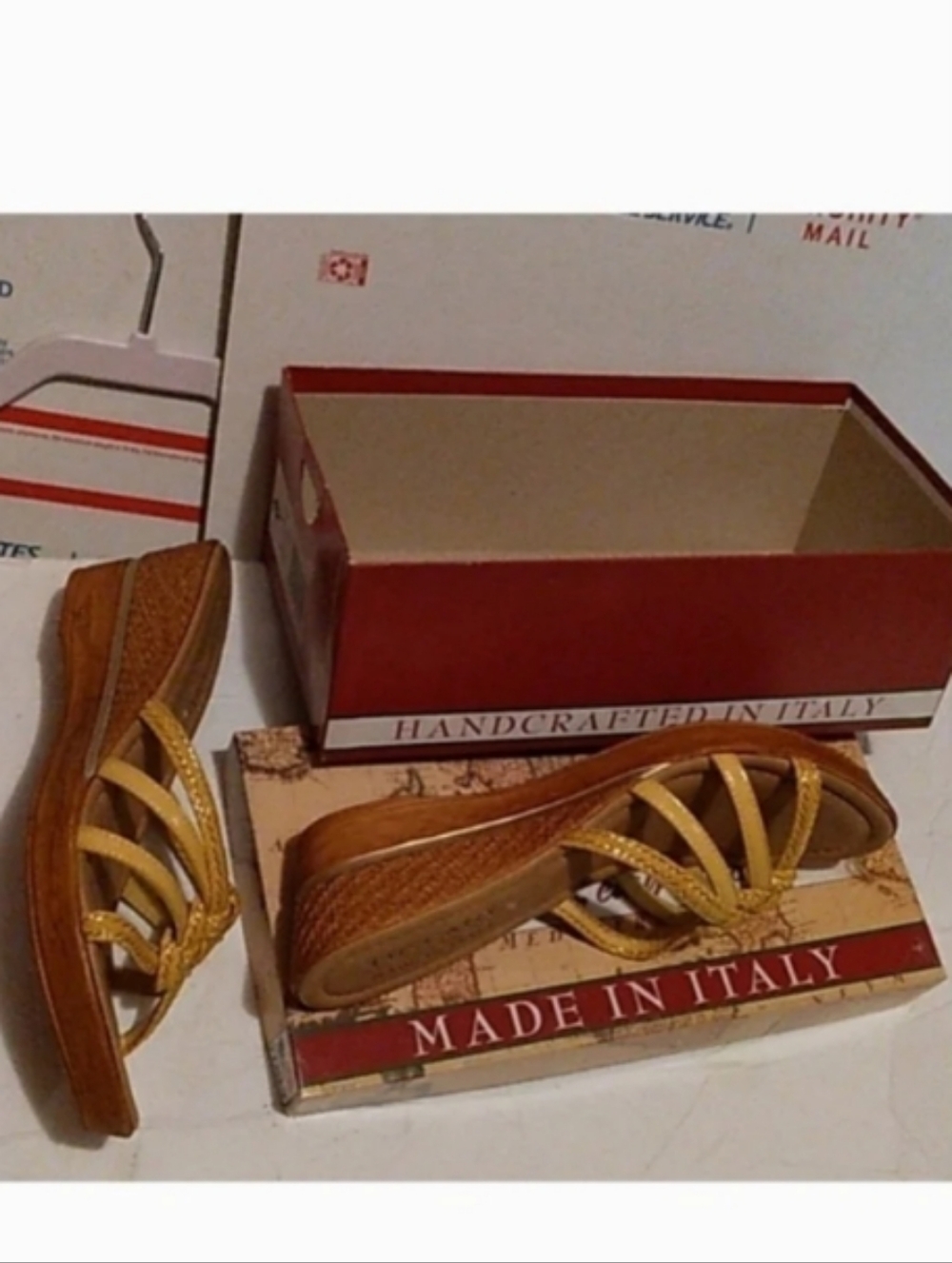 Yellow Braided Strap Wedge SandalsTuscany by easy street yellow Sorano size 10ni